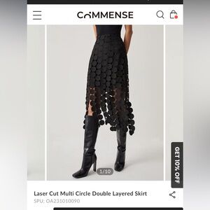 COPY - BNWT Commense Black Laser Cut Circle Skirt